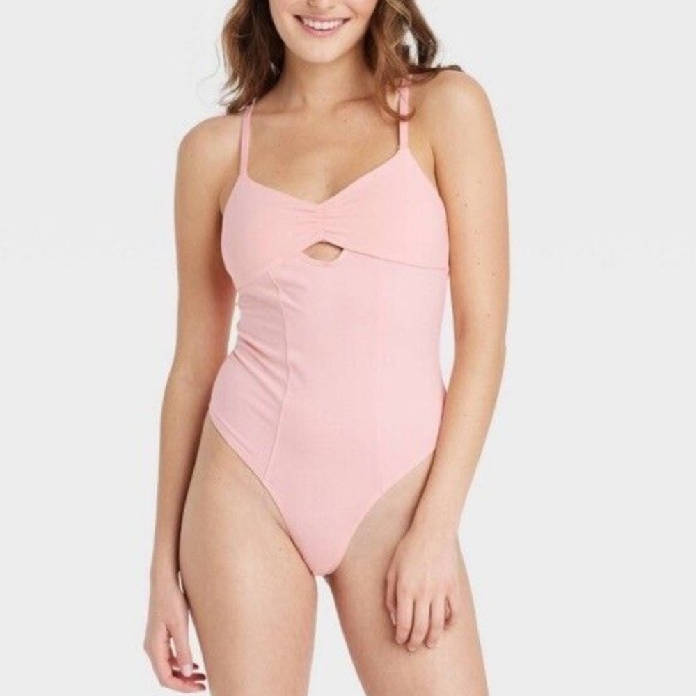 NWT Colsie Pink Soft Thong Bodysuit Size Large